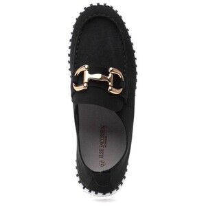 Isle Jacobsen Hornbaek Perforated Black Horsebit Buckle Gold Sz 41 / 10.5